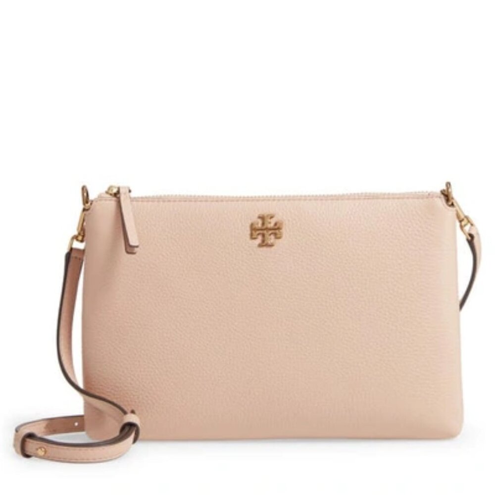 TORY BURCH Kira Pebbled Leather Wallet Crossbody